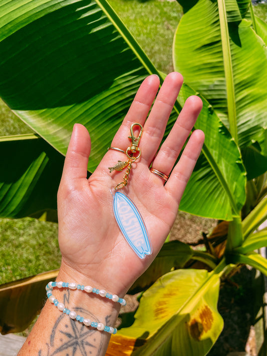 Coasting Surfboard Keychain