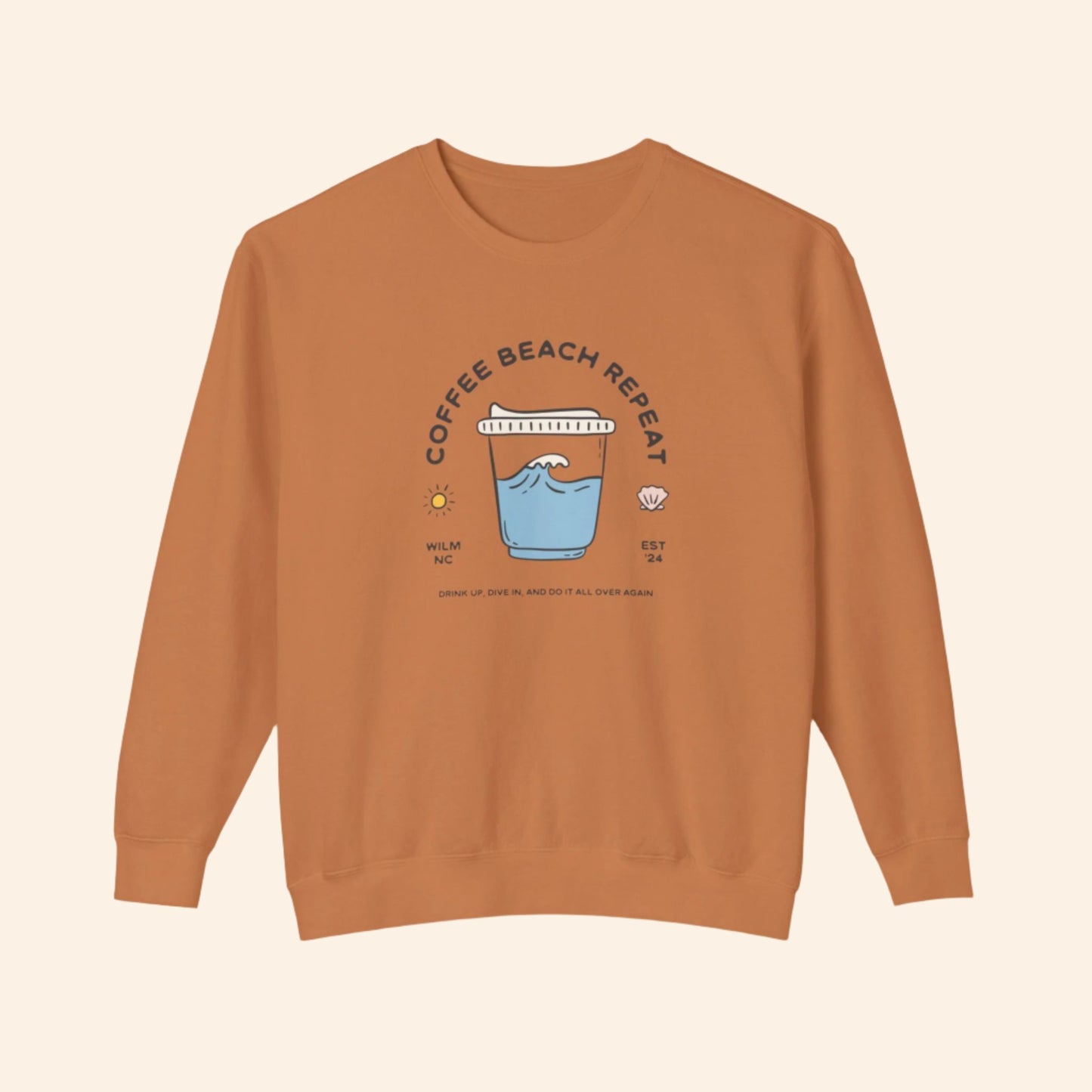 Coffee Beach Repeat Lightweight Sweatshirt