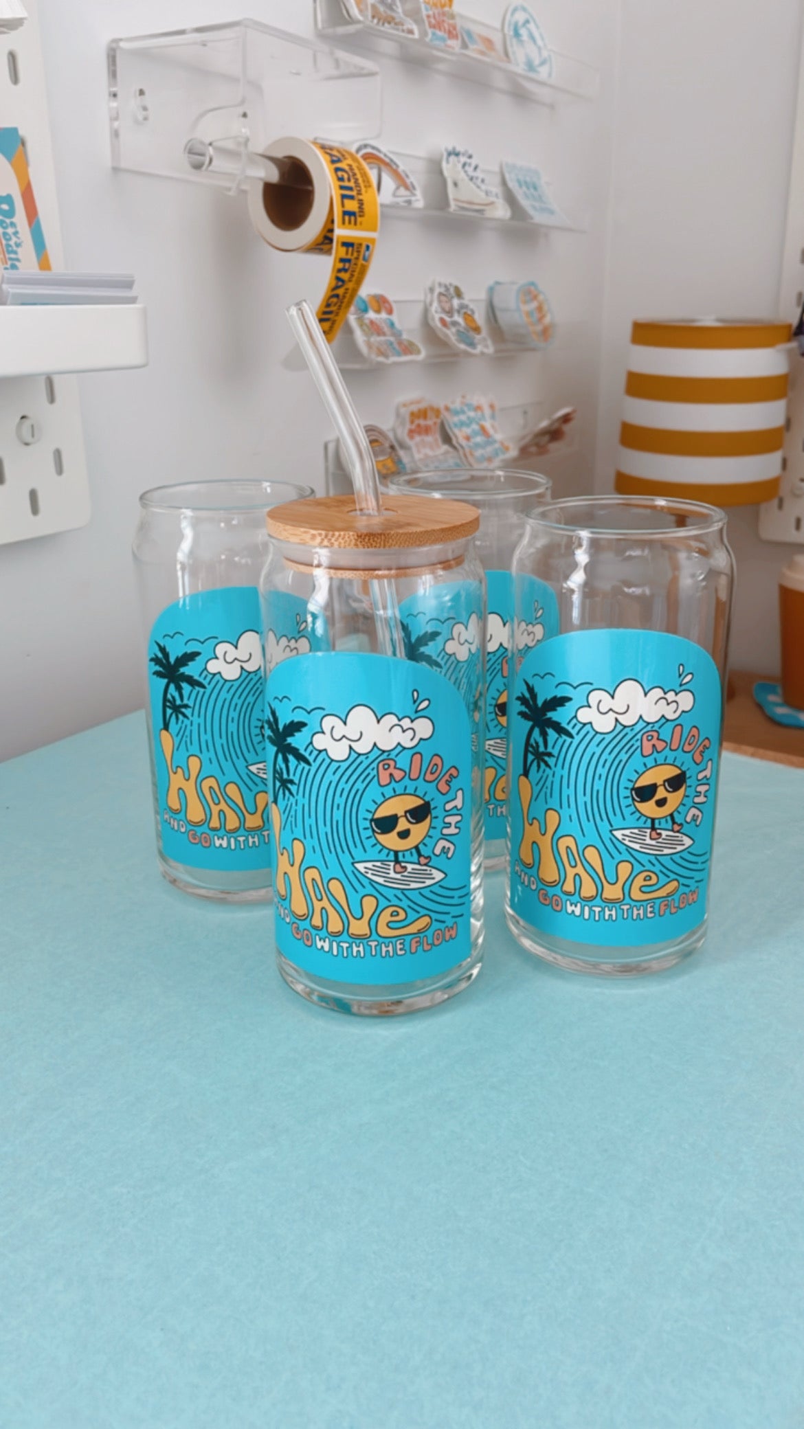 Ride the Wave Glass Cup