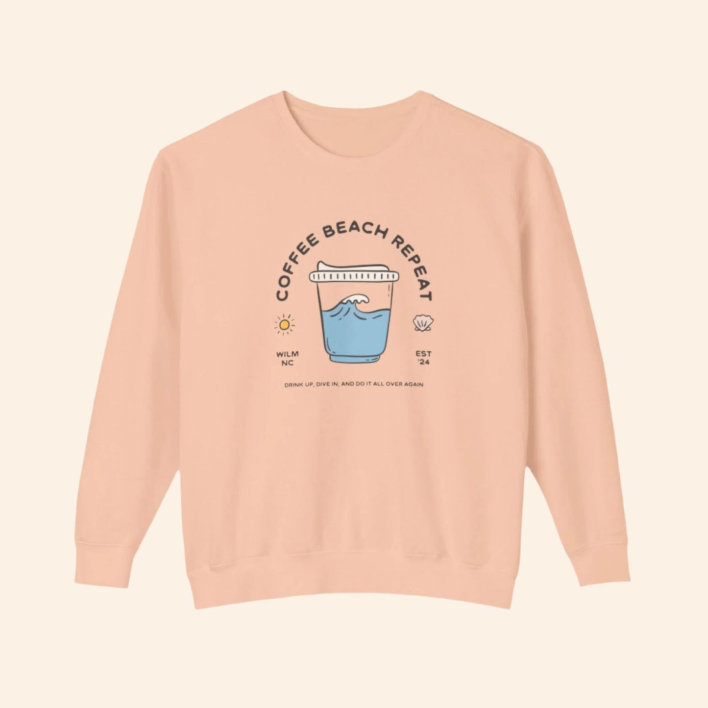 Coffee Beach Repeat Lightweight Sweatshirt