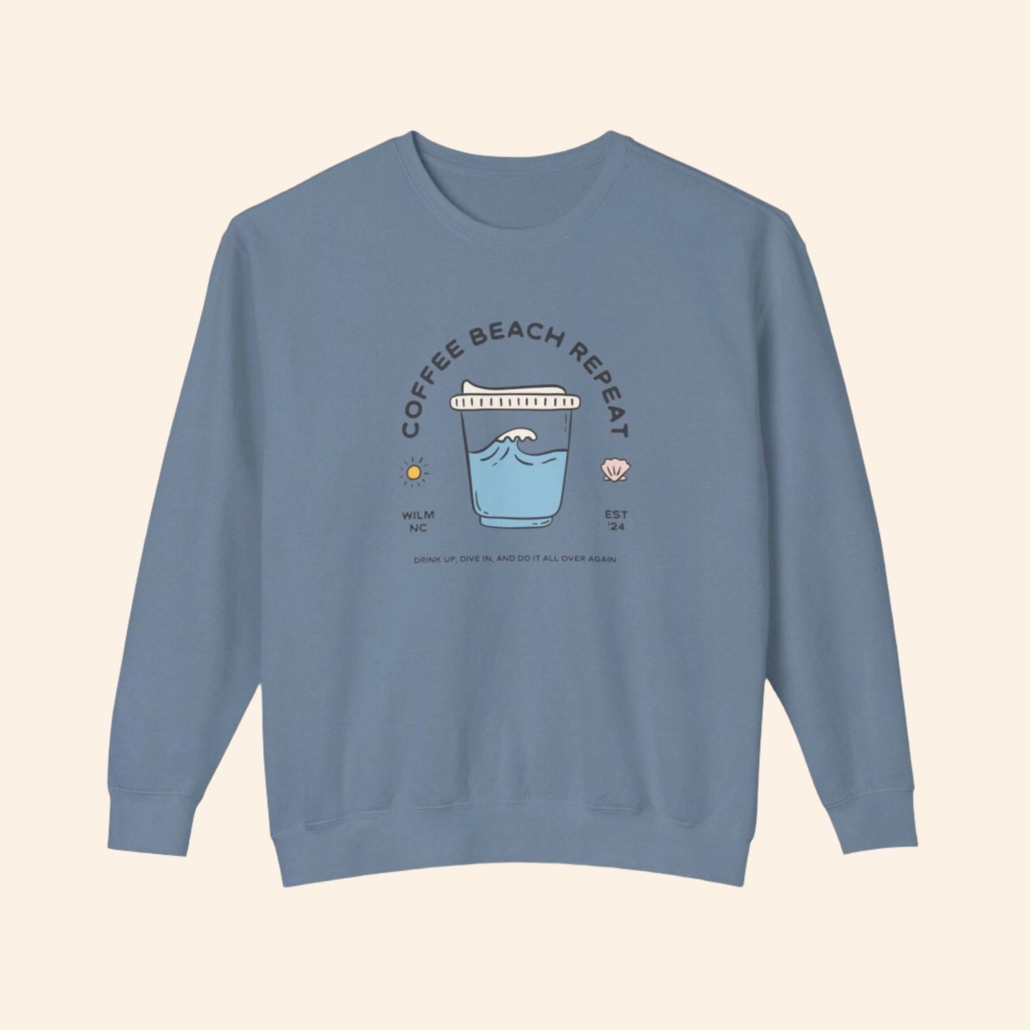 Coffee Beach Repeat Lightweight Sweatshirt