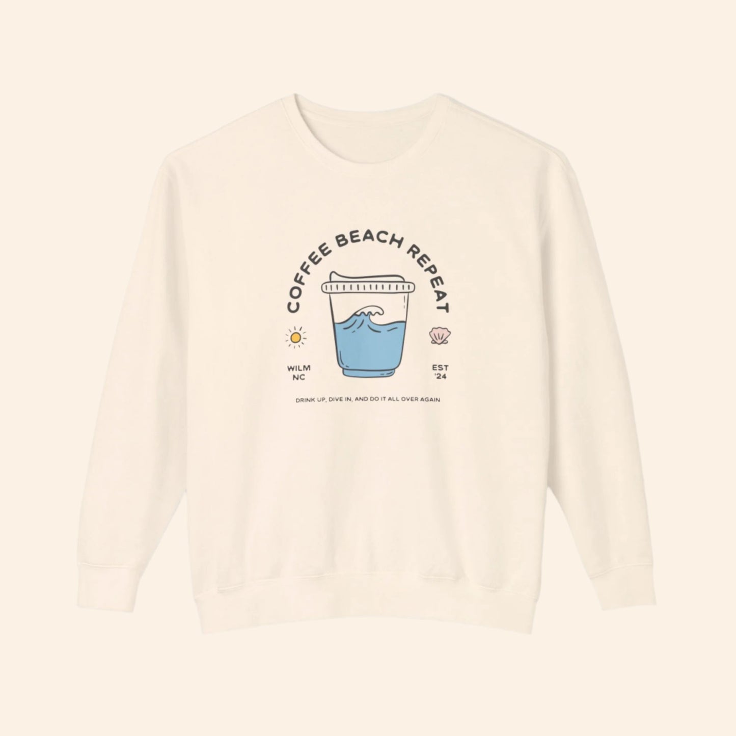 Coffee Beach Repeat Lightweight Sweatshirt