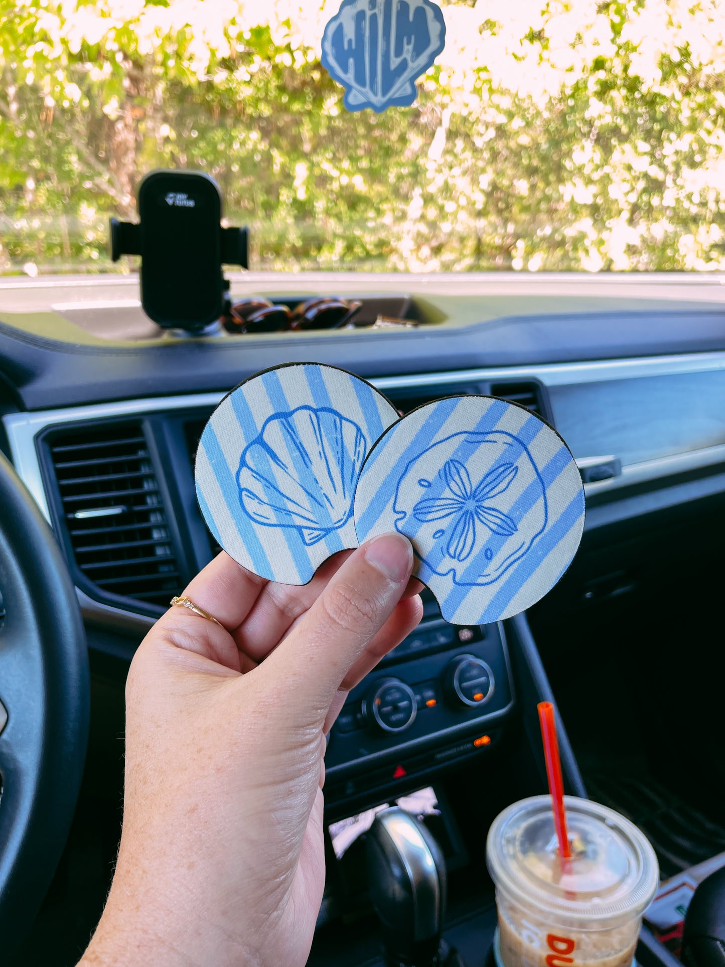 Coastal Treasures Car Coaster Set