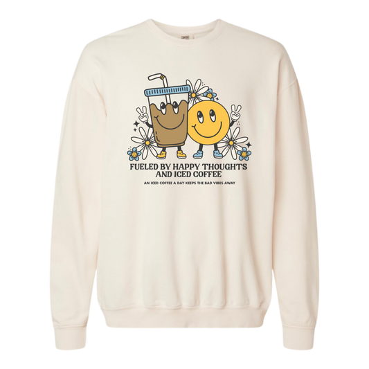 Happy Thoughts & Iced Coffee Lightweight Sweatshirt