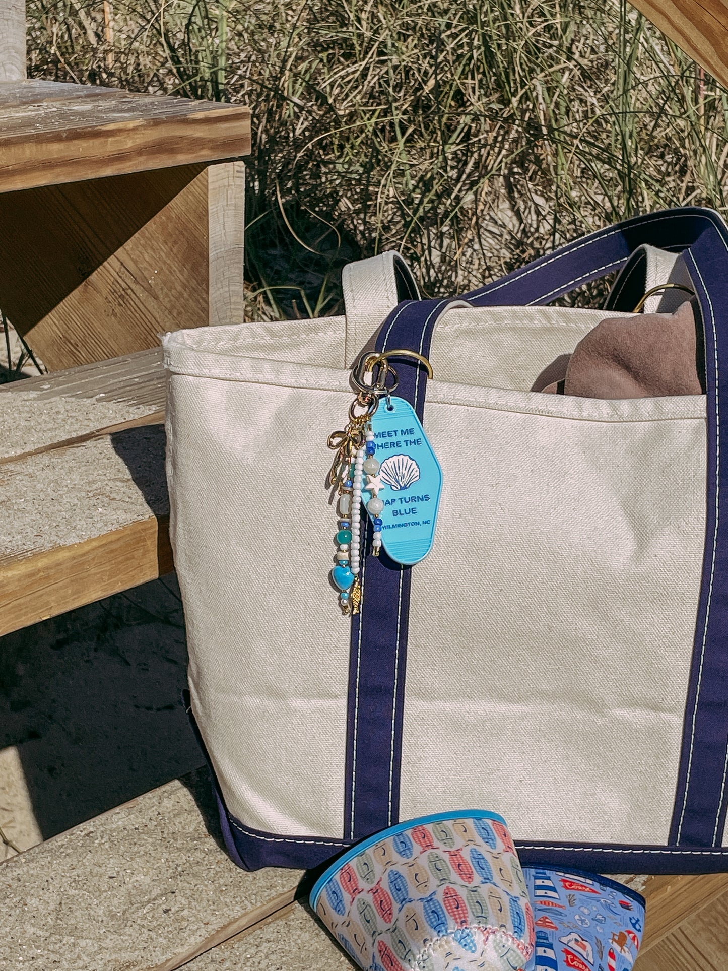 Meet Me Where The Map Turns Blue Keychain