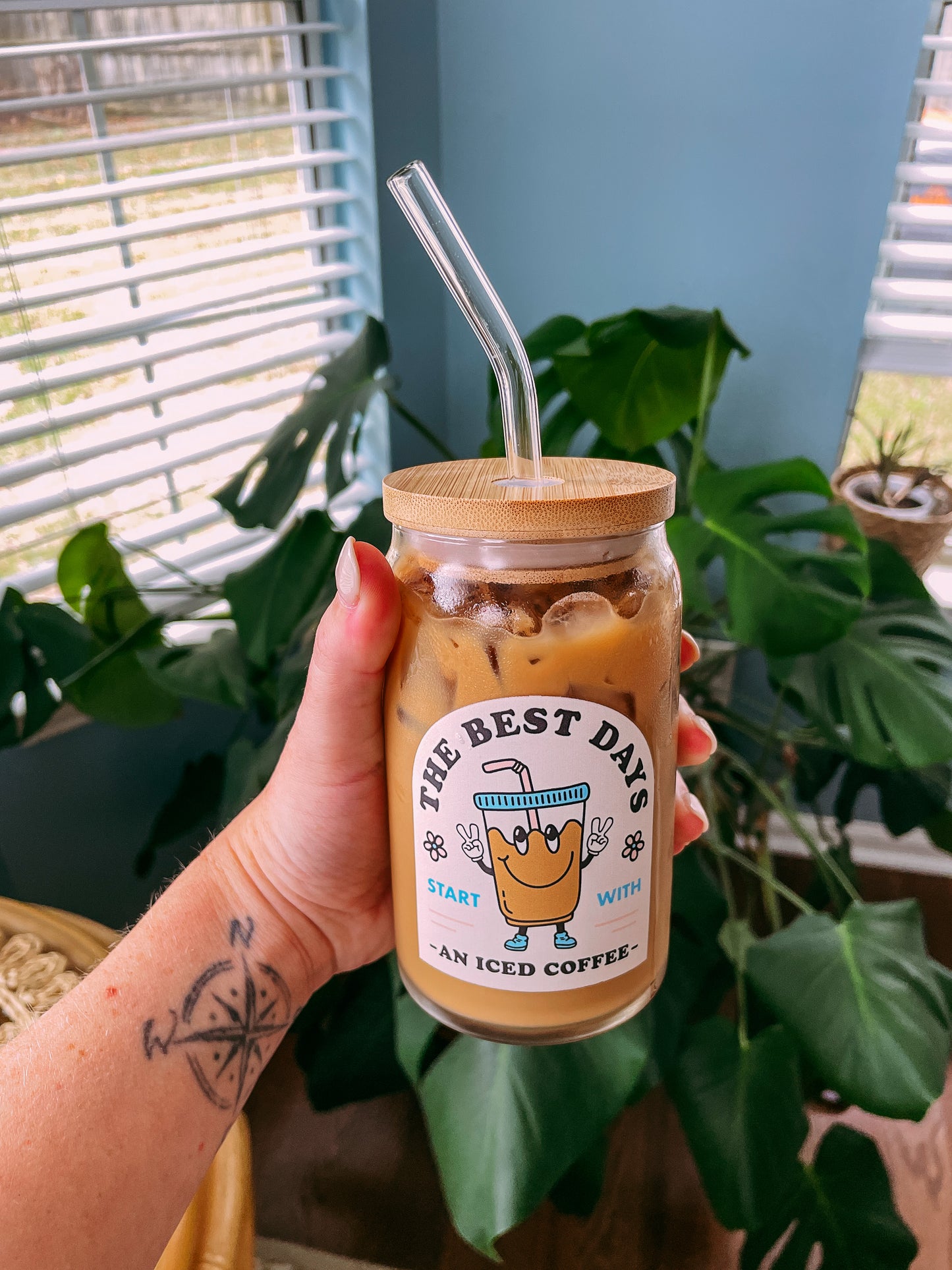 The Best Days Iced Coffee Glass