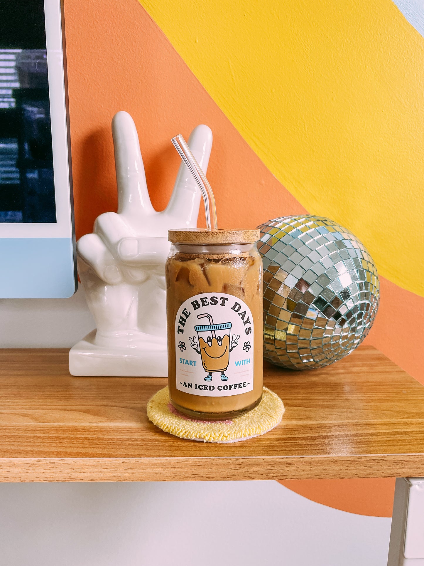 The Best Days Iced Coffee Glass