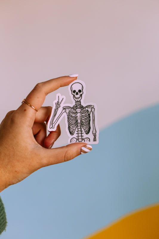 Hippie Skeleton Sticker