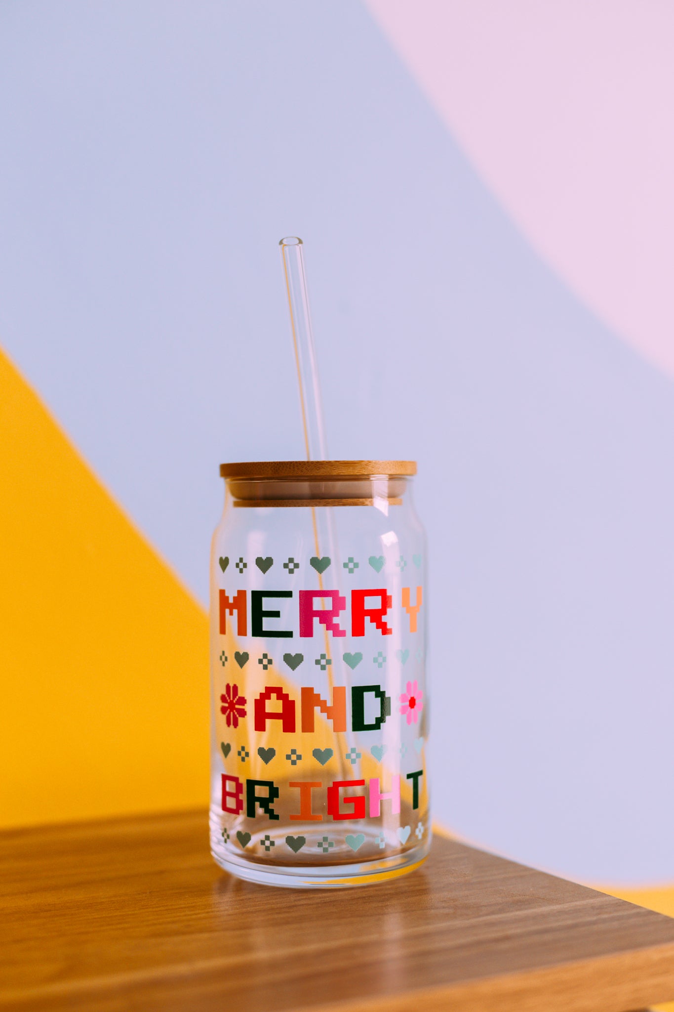 Merry & Bright Glass Cup
