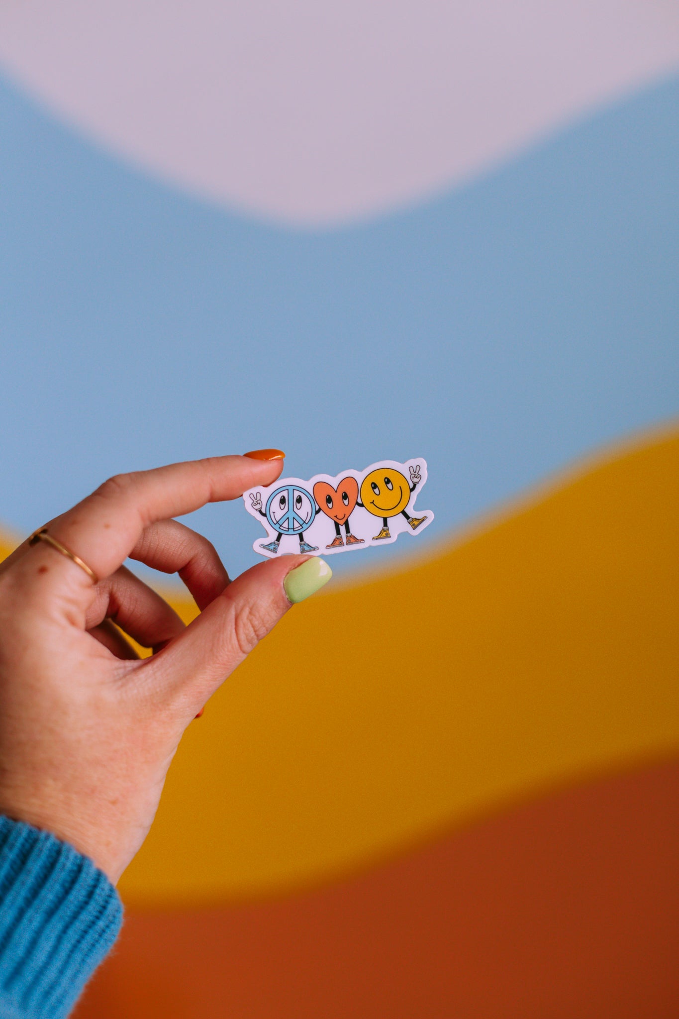 Peace, Love, & Happiness Mini Sticker