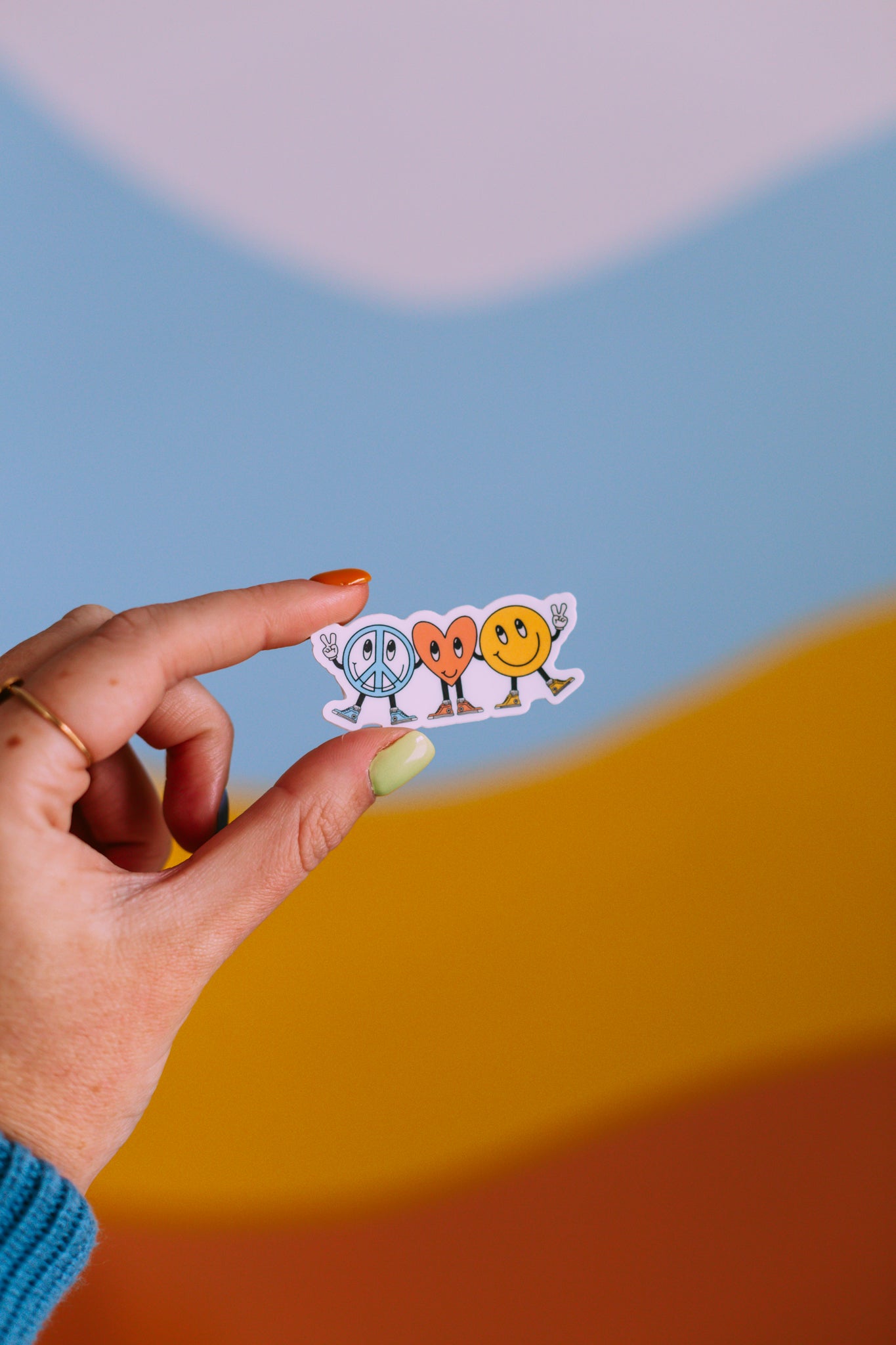 Peace, Love, & Happiness Mini Sticker