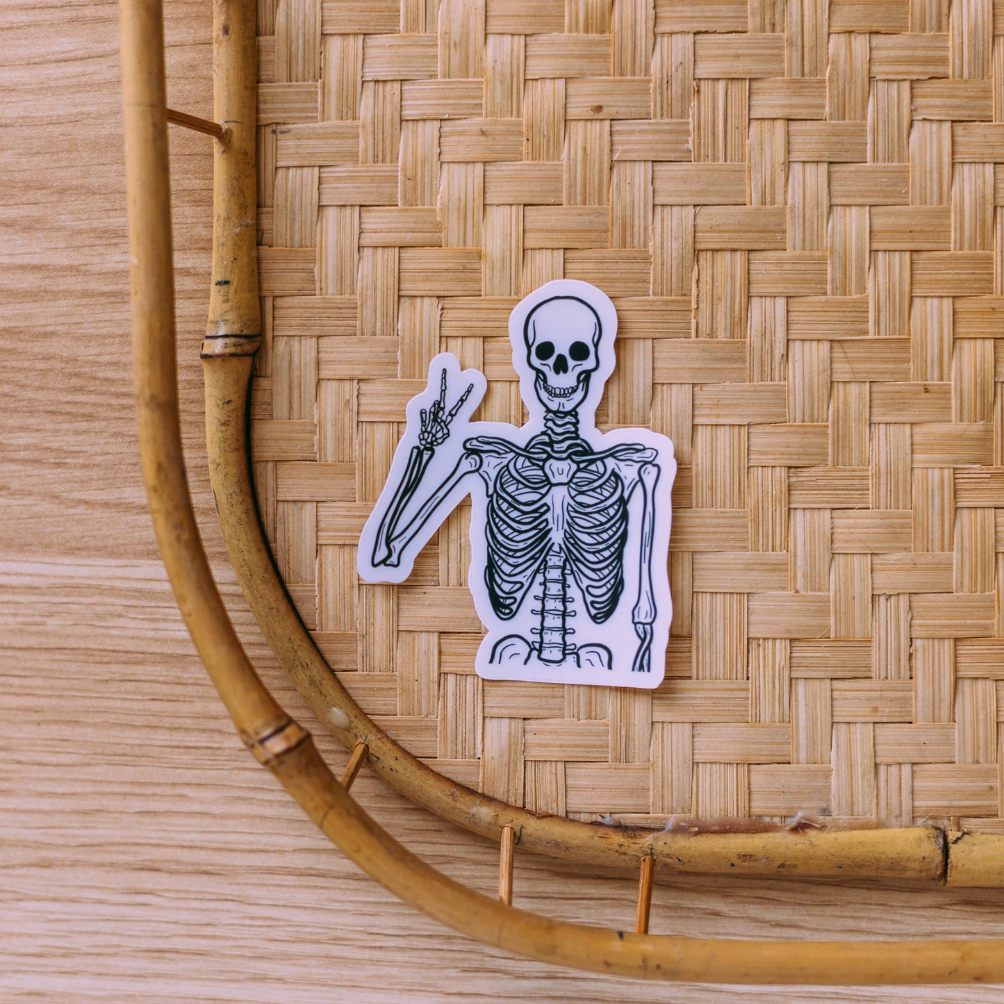Hippie Skeleton Sticker