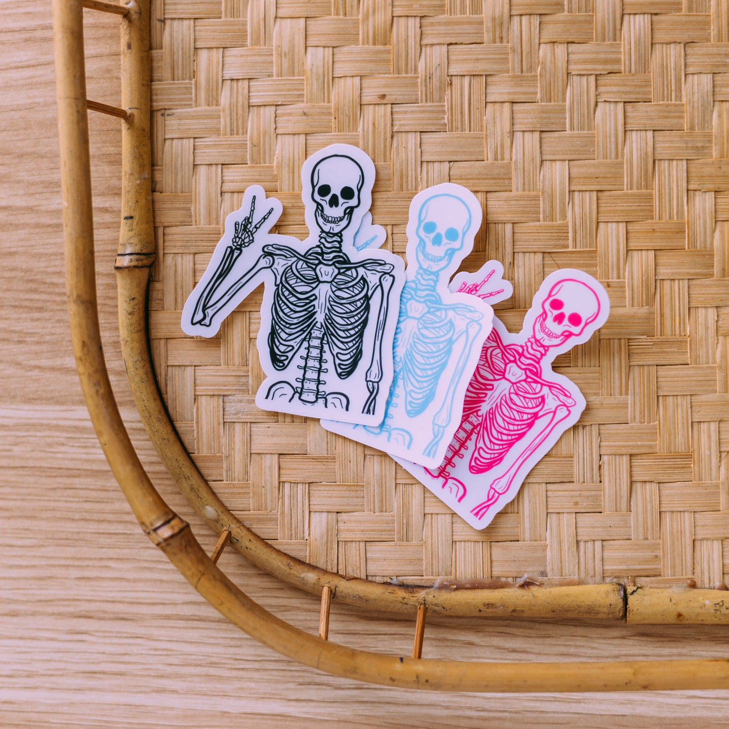 Hippie Skeleton Sticker