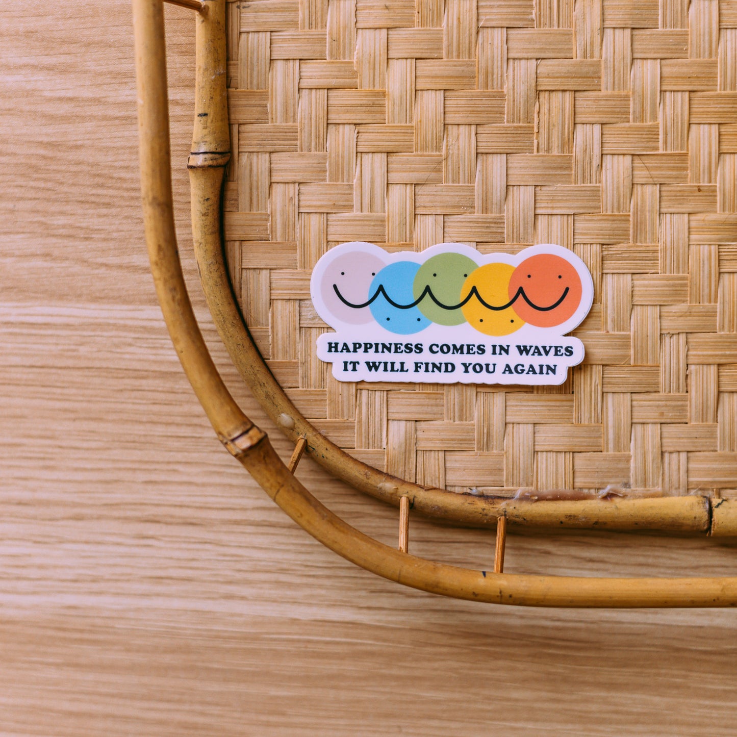 Happiness Comes in Waves Sticker